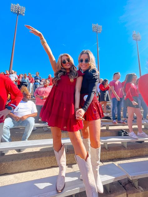 Ttu Game Day Outfit, College Gameday Outfits Texas Tech, Ou Texas Outfit, Iron Bowl Outfit Alabama, Texas Tech Sorority, Gameday Outfit Arkansas, Texas Tech Gameday Outfit, Sorority Game Day Outfit, Oklahoma Game Day Outfit