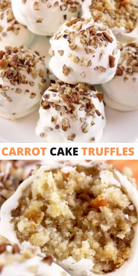 Carrot Cake Truffles, Cake Truffles Recipe, Recipe For Carrot Cake, Truffle Recipes, Dessert Truffles, Easy Carrot Cake, Bake Easy, Truffles Recipe, Carrot Cakes