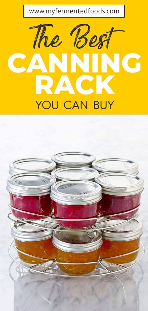 Canning racks can be useful in keeping your stuff organized in the kitchen. Take a look at the best canning racks you can purchase online.  #MyFermentedFoods #FermentedFoods #Fermenting #Fermentation #Preserving #CanningLife #Canning #CanningRack #DiyStuff #CanningHacks #CanningJar Canning Packaging, Canning Organization, Fermented Cheese, Pickles Canning, Canning For Beginners, Canning Tools, Fermented Foods Benefits, Make Kombucha, Diy Canning