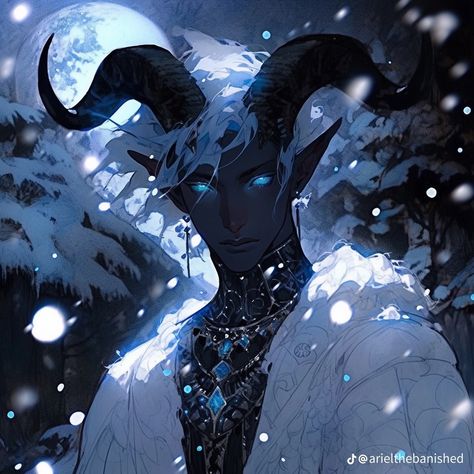 Ice Demon Male, God Of Winter, Ice Demon, Elf Art, Fantasy Male, Character Design Male, Dnd Characters, Character Portraits, Fantasy Creatures