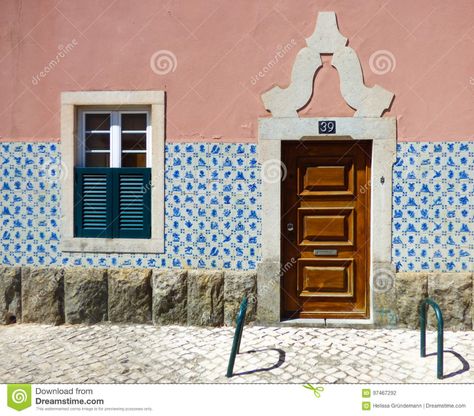 Typical Portuguese House Decorated ... Portuguese Architecture, Portuguese Colonial Architecture, Portuguese Architecture Traditional, Portuguese Architecture Contemporary, Cascais Portugal, Portuguese Doors And Windows, Portuguese Tile, Portuguese Tiles, Facade House