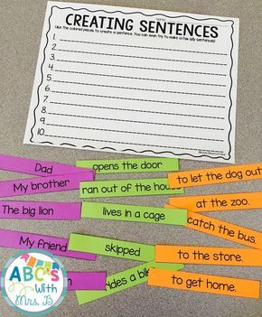 Get this FREE literacy center! Students use the different parts to create a sentence. There are parts that make up sentences that make sense, but students can also make silly sentences. Students can use these during word work or literacy centers to build fluency and practice building sentences. Sentence Starters First Grade, Esl Stations Literacy Centers, Building Sentences, Magnetic Poetry, Silly Sentences, 2nd Grade Writing, 1st Grade Writing, First Grade Writing, Daily Five