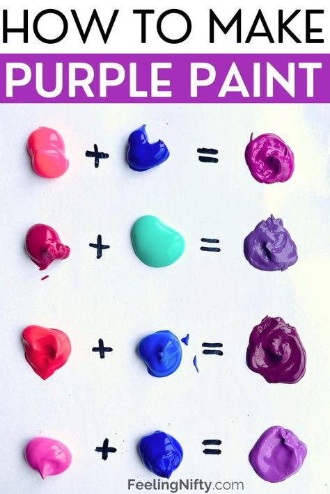 How To Make Perfect Purple Paint: Mixing Colors Guide Mix Purple Paint, Professional Acrylic Paintings, How To Make The Color Purple, Mixing Purple Paint Acrylic, Making Colors With Paint, How To Make Purple Colour Paint, Mixing Colours Paint, How To Make Colours, How To Make Colours Paint