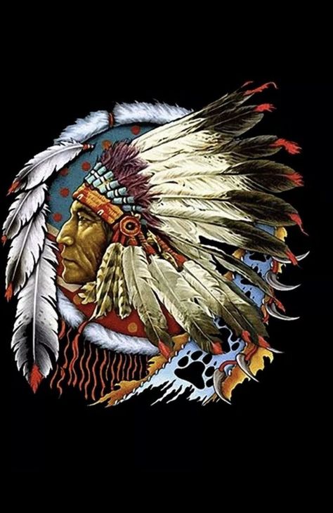 Native Chief Drawing, Indian Chief Tattoo, Indian Chief Headdress, American Indian Artwork, Native American Drawing, American Indian Tattoos, Native American Tattoos, Native Tattoos, Native American Headdress