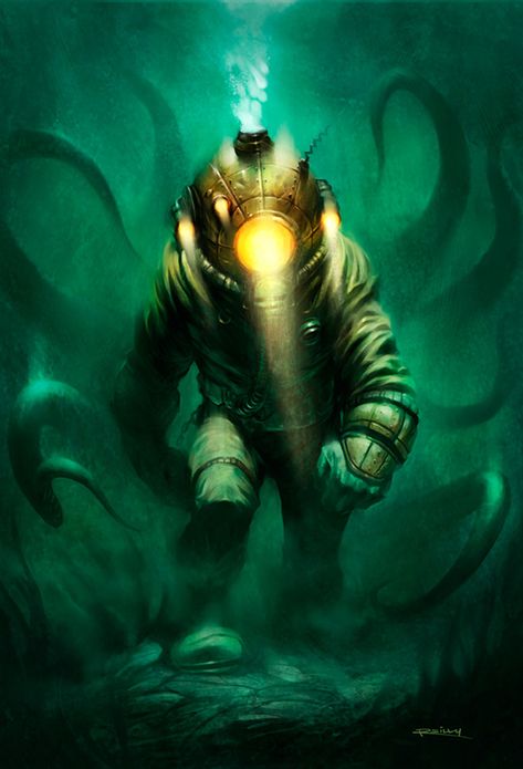 Old Diving Suit, Deep Sea Diver Art, Diver Helmet, Diver Art, Bioshock Art, Captain Nemo, Suit Drawing, Scooby Doo Images, Sea Drawing