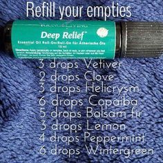 DIY deep relief rollerbottle: I used 5 drops panaway, 3 drops lemon,5 drops copaiba,2 drops peppermint and 2 drops clove Deep Relief Young Living, Headache Remedy, Essential Oil Roller Bottle Recipes, Living Oils Recipes, Natural Headache, Roller Blends, Roller Bottle Blends, Essential Oil Roller Balls, Essential Oils For Pain