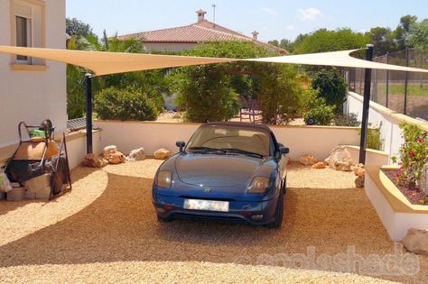 Carport Shade, Carport Ideas, Pergola Carport, Carport Designs, Car Shade, Wooden Pergola, Sun Sail Shade, House With Porch, Garage Ideas