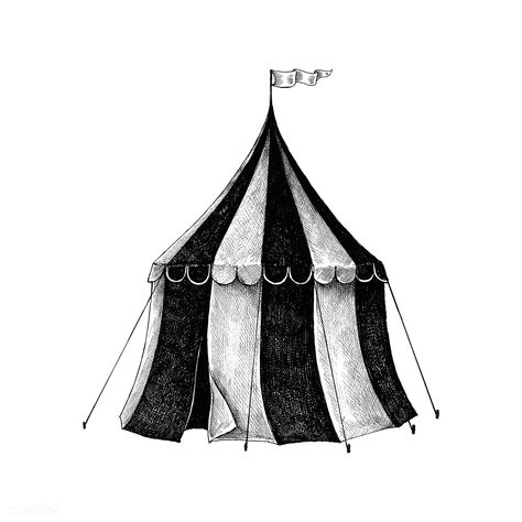 Black And White Circus Tent, Tent Sketch, Circus Tent Drawing, Circus Tent Illustration, Tent Drawing, Circus Tattoo, Circus Illustration, Circus Aesthetic, Circus Wedding