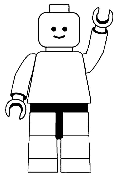 LEGO Man Clip Art Black and White Lego Block Drawing, Lego People Drawing, Lego Coloring Pages Printables Free, Lego Clip Art, Lego Clip Art Free Printable, Draw A Lego Person, Lego Man Outline, Lego Vector, Lego Blocks Printable