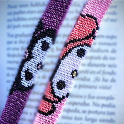 Fnaf Bracelet Pattern, My Melody Bracelet Pattern, Sanrio Friendship Bracelet, Kirby Friendship Bracelet Pattern, Matching Alpha Patterns, Kuromi Bracelet Pattern, Hello Kitty Friendship Bracelet, Alpha Patterns Bracelet Tutorials, Hello Kitty Bracelet Pattern