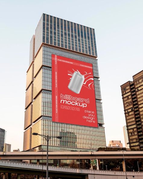 PSD view of cgi billboard on city buildi... | Premium Psd #Freepik #psd #mockup-city #outdoor-billboard #mockup-advertising #outdoor-advertising Creative Billboard, Above The Line, Billboard Mockup, 3d City, Outdoor Advertising, City Buildings, Concert Posters, Vector Photo, Graphic Resources