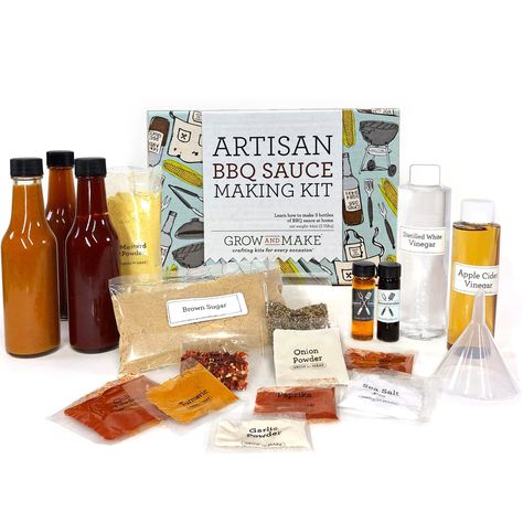 Artisan BBQ Sauce Kit - Grow and Make Diy Bbq Sauce, Food Gifts For Men, Homemade Barbecue Sauce Recipe, Barbecue Sauces, Homemade Barbecue, Gourmet Bbq, Gourmet Grilling, Barbecue Sauce Recipes, Homemade Barbecue Sauce