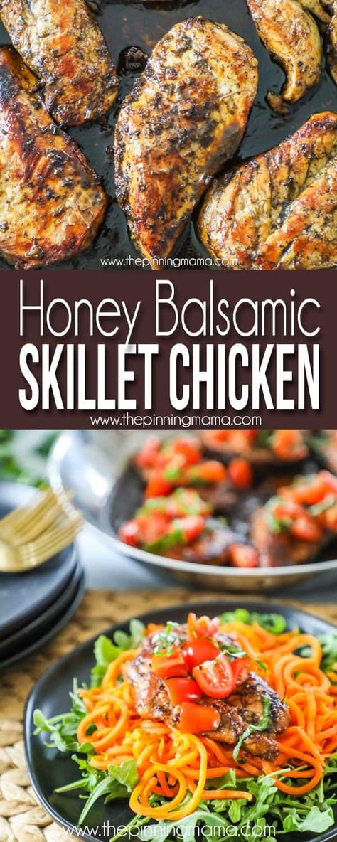 Balsamic Chicken Recipe, Balsamic Chicken Breast, The Pinning Mama, Honey Balsamic Chicken, Balsamic Chicken Recipes, Seared Chicken Breast, Honey Balsamic, Fast Dinner Recipes, Best Honey