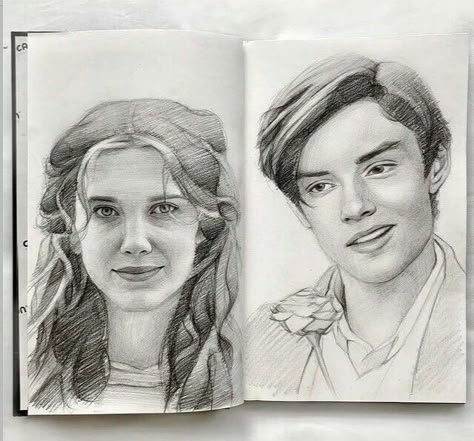 Louis Partridge Drawing Sketch, Louis Partridge Sketch, Enola Holmes Sketch, Louis Partridge Drawing, Stranger Things Drawings Pencil, Enola Holmes Drawing, Enola Holmes Fanart, Millie Bobby Brown Drawing, Enola And Tewkesbury