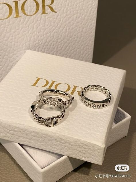 xiaohongshu dior chanel jewellery jewelry rings ring silver tone fashion accessory accessories high end luxury Ring Dior, Dior Jewellery Aesthetic, Christian Dior Ring Silver, Dior Jewelry Silver, Dior Jwellary, 00 00, Chanel Jewelry, Silver Tone, Fashion Accessories