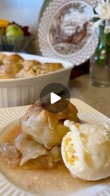 MeMe's Recipes | Diane Leary on Instagram: "🍏 Whole Apple Dumplings… as promised. If you saw my video from yesterday, you saw these beauts as a dessert option on my Sunday buffet. Recipe calls for Granny Smith apples… small-medium sized apples work best. These are like having your own personal apple 🥧 pie! #memesrecipessc #memesrecipes #shineforJesus #appledumplings #appleseason #appledesserts" Whole Apple Dumplings, Dumplings Video, Apple Fries, Dessert Pizza Fruit, Easy Apple Dumplings, Best Apple Crisp Recipe, Puff Dessert, Apple Dumpling, Caramel Dip