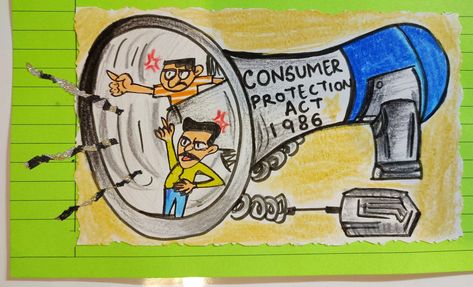 Consumer Rights Cartoon Images, Traffic Awareness Poster Drawing, Consumer Rights Poster, Consumer Rights Images, Consumer Exploitation, Consumer Protection Drawings, Consumer Movement, Social Science Project, Social Project