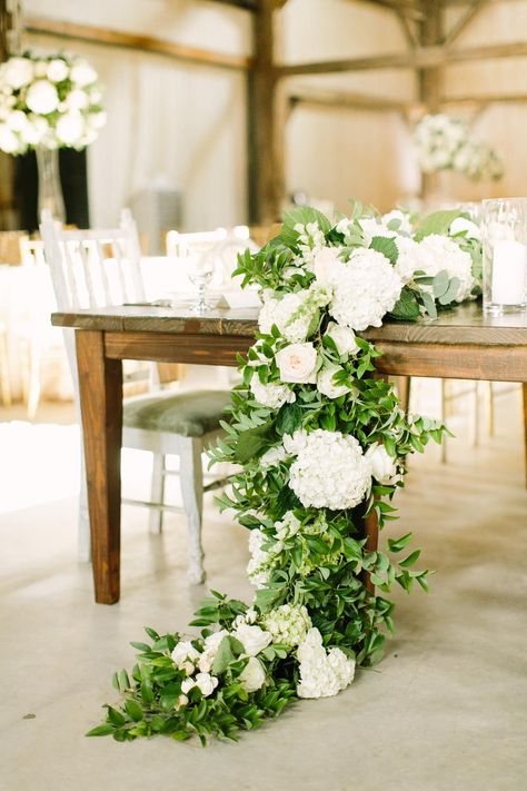 Garland Centerpiece Wedding, Table Flower Runner, Wedding Centerpieces Greenery, Wedding Bouquets Greenery, Centerpieces Greenery, Cheap Wedding Table Centerpieces, Garland Centerpiece, Wedding Table Garland, Wedding Reception Tablescapes