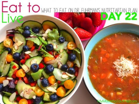 Day 22 What to eat on Dr Furhman eat to live nutritarian plan Furhman Recipes, Fuhrman Diet, Dr Furhman, Dr Fuhrman Recipes, Eat To Live Diet, Nutritarian Recipes, Nutritarian Diet, Dr Fuhrman, Joel Fuhrman