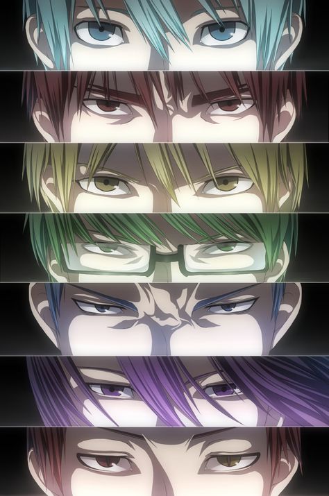 Artist: Hakura Kusa | Kuroko no Basuke | Akashi Seijuurou | Aomine Daiki | Kagami Taiga | Kise Ryouta | Kuroko Tetsuya | Midorima Shintarou | Murasakibara Atsushi Kise Kuroko No Basket, Aomine Kuroko, Midorima Shintarou, Kise Ryouta, Basketball Anime, Kagami Taiga, Bola Basket, Generation Of Miracles, Kuroko Tetsuya