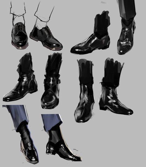 Dress Shoe Reference, How To Color Shoes Digital, Dress Shoes Drawing Reference, Shoes Art Reference, Digital Art Shoes, Shoe Reference Drawing, Shoes Reference Drawing, Shoe Drawing Reference, Shoes Drawing Reference