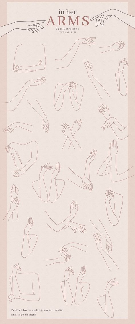 Hands And Arms Drawing, Hand Postures Drawing, Arm Picture Reference For Tattoo, Elegant Hand Poses Drawing, Woman Arm Drawing Reference, Arms In Different Poses Drawing, Whole Body Poses Reference Drawing, Arm Gestures Drawing, Elegant Hand Reference