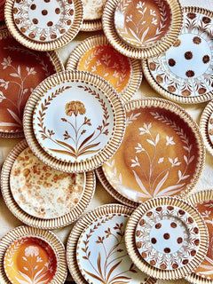 Treccia Ceramic Salad Plate - Natural – theARKelements Bedouin Art, Clay Plate Painting Ideas, Ceramic Plates Art, Moroccan Style Interior, Gathering Table, Kitchen Plate, Clay Plates, Kitchen Bowls, Cottage Christmas