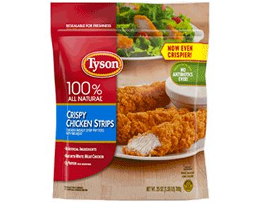 Change Meta Description To: Keep quick meals on hand with Tyson® crispy chicken strips – now even crispier! Made from chicken raised with no antibiotics and no preservatives. Crispy Chicken Strips, Breaded Chicken Strips, Convenient Dinner, Crispy Chicken Salads, Crispy Chicken Breast, Tyson Chicken, Tyson Foods, Rib Meat, Pre Cooked Chicken