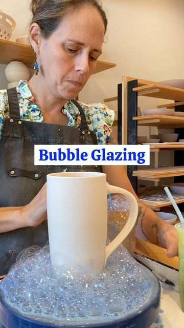 Bubble Underglaze, Bubble Glaze Pottery, Underglaze Painting On Pottery, Bubble Glazing, Laguna Clay, Wax Pot, Pottery Videos, Blowing Bubbles, Glaze Ceramics