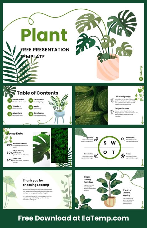 Plant PPT Presentation Template - Free PowerPoint Templates, Google Slides, Figma Deck And Resume Plant Template, Plant Presentation, Ppt Ideas, Plant Illustrations, Free Ppt Template, Minimal Plant, Presentation Design Layout, Powerpoint Free, Slides Design