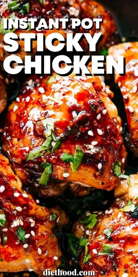 Boneless Chicken Instapot Recipes, Instant Pot Sticky Chicken, Chicken Thighs In Instant Pot Recipes, Chicken Thigh Recipes In Instant Pot, Bone In Chicken Thigh Recipes Pressure Cooker, Chicken Thighs In Crock Pot Recipes, Chicken Thigh Bone In Instant Pot, Instant Pot Bone In Chicken Recipes, Bone In Chicken Instant Pot Recipes