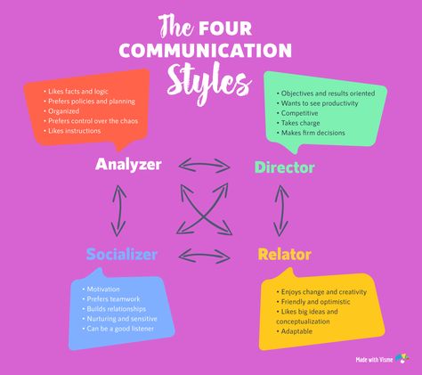 The 4 Communication Styles: Which One Do You Have? [Quiz] | Visual Learning Center by Visme Styles Of Communication, Types Of Communication Styles, Communication Styles Quiz, Feminine Relationships, Neutral Blondes, Types Of Psychology, Auditory Processing, Interpersonal Communication, Do Unto Others