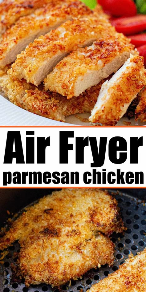 Parmesan crusted chicken air fryer crispy style is a quick way to make this with breasts for dinner. Air Fryer mayonnaise chicken done right. Parmesan Crusted Chicken Air Fryer, Mayonnaise Chicken Breast, Air Fryer Parmesan Chicken, Dinner Air Fryer, Mayonnaise Chicken, Air Fried Chicken Tenders, Chicken Air Fryer, Filet Recipes, Air Fryer Recipes Chicken Breast