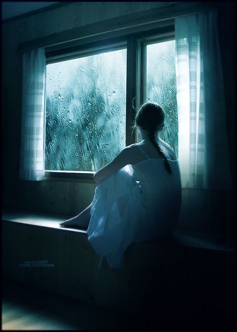 :) Rainy Window, India Eisley, Blue Landscape, All Alone, Fine Art Photo, Painting For Kids, The Window, Art Videos, The Rain