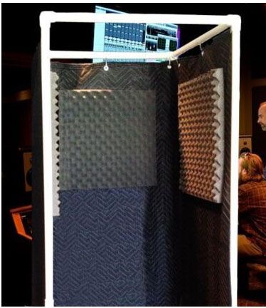 Review of DIY PVC Vocal Booth Frames design.How to Pvc Vocal Booth, Portable Vocal Booth, Diy Sound Booth Recording Studio, Diy Recording Booth, Diy Vocal Booth, Bedroom Music Studio, Booth Diy, Recording Booth, Home Recording Studio Setup