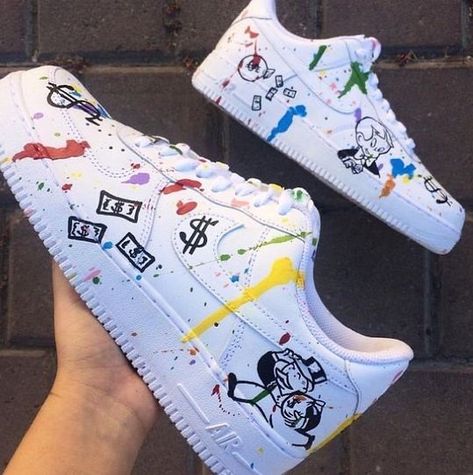 Custom Sneakers Diy, Custom Painted Shoes, Custom Shoes Diy, Basket Style, Jordan Shoes Girls, Custom Nike Shoes, Air Force 1 Custom, Personalized Shoes, Nike Air Shoes