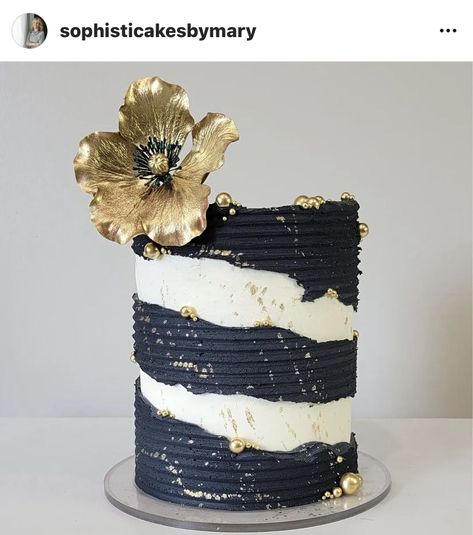 Masculine Birthday Cake Ideas, Masculine Cakes For Men, Masculine Cake, Black And Gold Cake, Modern Birthday Cakes, Modern Cakes, Mothers Day Cake, Gold Cake, Birthday Cakes For Men