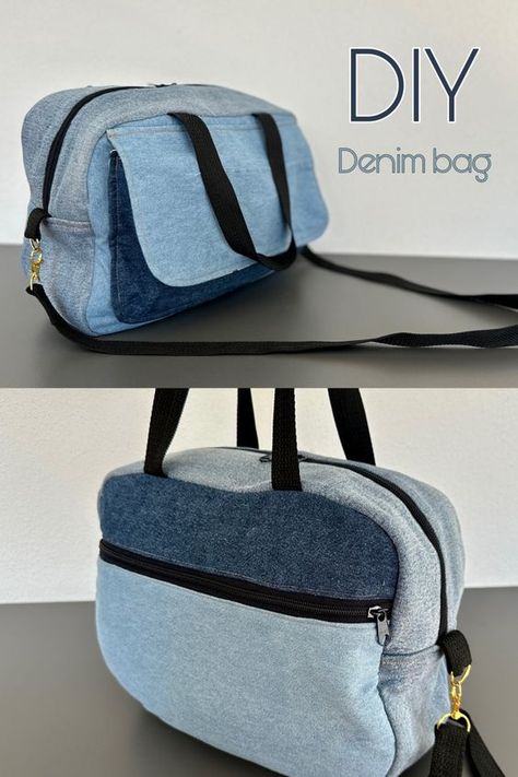 DIY Denim Bag from old jeans | Best ideas de upcycling | Jeans bag tutorial #jeansbagdiyideas #jeansbagdiyeasy #jeansbagdiypattern Jeans Bag Tutorial, Diy Denim Bag, Upcycle Bag, Jeans Bag Diy, Diy Jean Bag, Bag From Old Jeans, Upcycling Jeans, Recycled Denim Bags, Denim Crossbody Bag