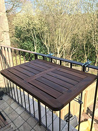 Click-Deck Balcony Table HARDWOOD Table Folding Table Hanging Railing Table Dining Garden BBQ Side Table Railing Table, Barbecue Table, Patio Railing, Deck Balcony, Balcony Table, Deck Table, Porch Bar, Bbq Table, Balcony Bar