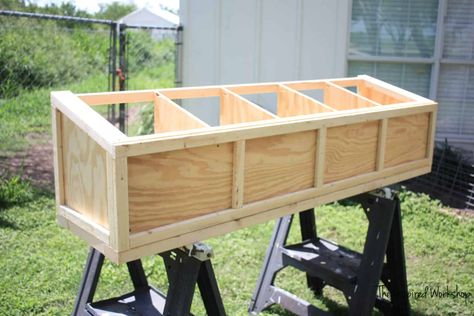 DIY Nesting Boxes for Chicken Coop – The Inspired Workshop Pallet Backyard, Decorating Backyard, Chicken Laying Boxes, Coop Layout, Nesting Boxes Diy, Coop Decor, Oasis Backyard, Chicken Boxes, Cute Chicken Coops