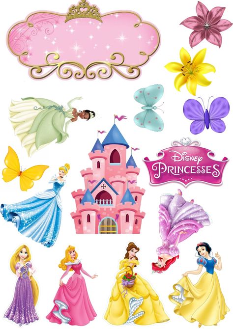 Princess Birthday Party Decorations Diy, Rapunzel Birthday Cake, Princess Theme Cake, Disney Princess Cake Topper, Disney Princess Birthday Cakes, Disney Princess Cupcakes, Disney Cake Toppers, Disney Princess Sofia, Prince Theme