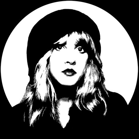 Stevie Stevie Nicks Silhouette, Stevie Nicks Black And White, Stevie Nicks Drawing, Stevie Nicks Art, Stevie Nicks Pictures, Ink Silhouette, Stevie Nicks Fleetwood Mac, Vinyl Record Wall, Record Wall