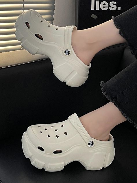 SkuCY-!123941Material EVA FeatureRound-Toe , Hollow OccasionCasual , Simple , Stylish Selection SeasonsSummer TypePlatform Shoes , Crocs , Slider Sandals Heels Height6Cm ColorGREEN,WHITE,BLACKSize36-37,38-39,40-41 Crocs Heels, Heel Crocs, Crocs Platform, Two Pieces Set Outfits, Shoes Crocs, Neck Wrinkles, Slider Sandals, Sandals Platform, Summer Slippers