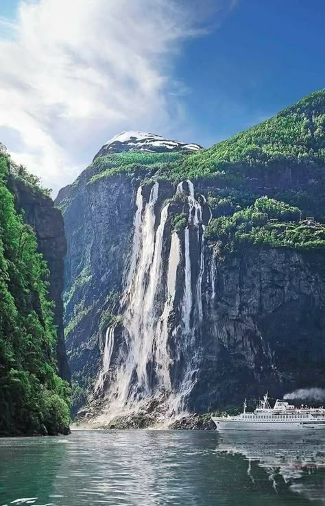 Seven Sisters Waterfall, Geiranger Norway, The Seven Sisters, Beautiful Norway, Seven Sisters, Visit Norway, Norway Travel, Beautiful Waterfalls, Beautiful Places In The World