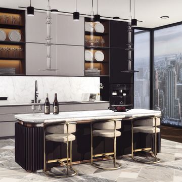 Exclusive February 2021 Set - Skyler Luxury Kitchen | Cowbuild on Patreon Sims Cc Modern Furniture, The Sims4 Cc Patreon House, Sims 4 Luxury Furniture, S4cc Kitchen, Sims Cc Luxury, Sims4cc Kitchen, Sims4 Furniture Kitchens, Sims 4 Cc Luxe Furniture, Kitchen Ideas Sims 4