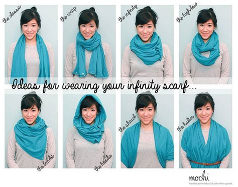 Multi-wear Infinity Scarf, how to wear an infinity scarf Infinity Scarf Outfits, Multiway Clothing, Maxi Skirt Winter, How To Wear Headbands, Convertible Clothing, Wear Black Dresses, Ways To Wear A Scarf, Fall Must Haves, How To Wear A Scarf