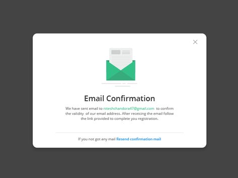 Email confirmation card design Email Confirmation Design, Congratulations Email, Confirmation Email Template, Ux Writing, Ui Design Principles, Confirmation Cards, Email Notification, Mail Ideas, Email Template Design