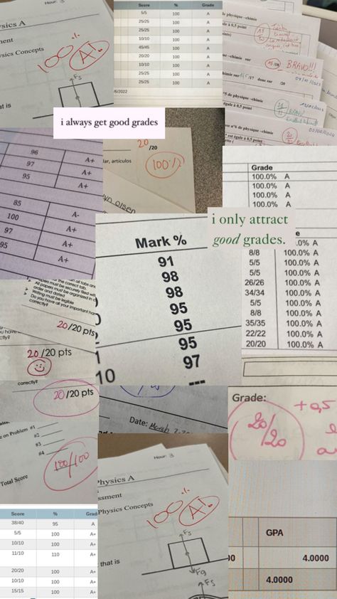 Good grades and studying motivation Tips For Good Grades, A+ Grade, How To Get Good Grades, A+ Grades, Perfect Grades Aesthetic, Good Grades Vision Board, Good Grades Aesthetic, Grade Goals, Great Grades