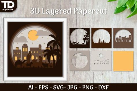 Nativity Scene Christmas Layered Papercut, #AD, #Papercut, #Layered, #Christmas Laser Cut Files Free, Free Laser Cut Files, Drawing Grid, Butterfly Puzzle, Paper Cutout Art, Laser Cut Wood Crafts, Laser Projects, 3d Paper Art, 3d Shadow Box