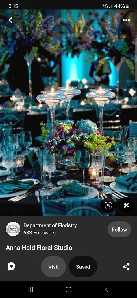 Teal And Black Wedding, Black Wedding Decorations, Floral Studio, Black Wedding, Wedding Decorations, Floral, Black